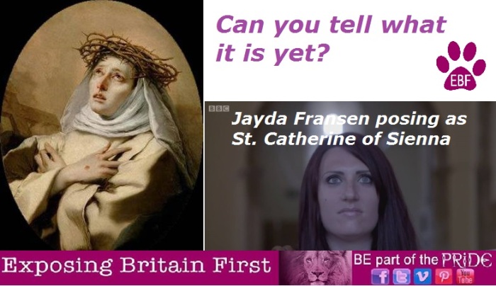 BBC3 BF WWOCB EBF Jayda poses as St Catherine of Sienna